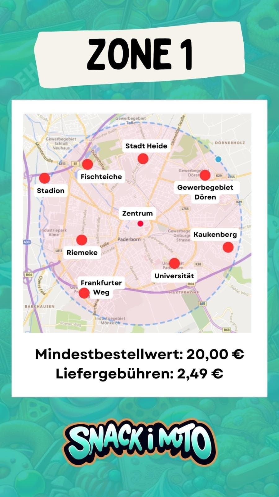 Karte der Lieferzone 1
