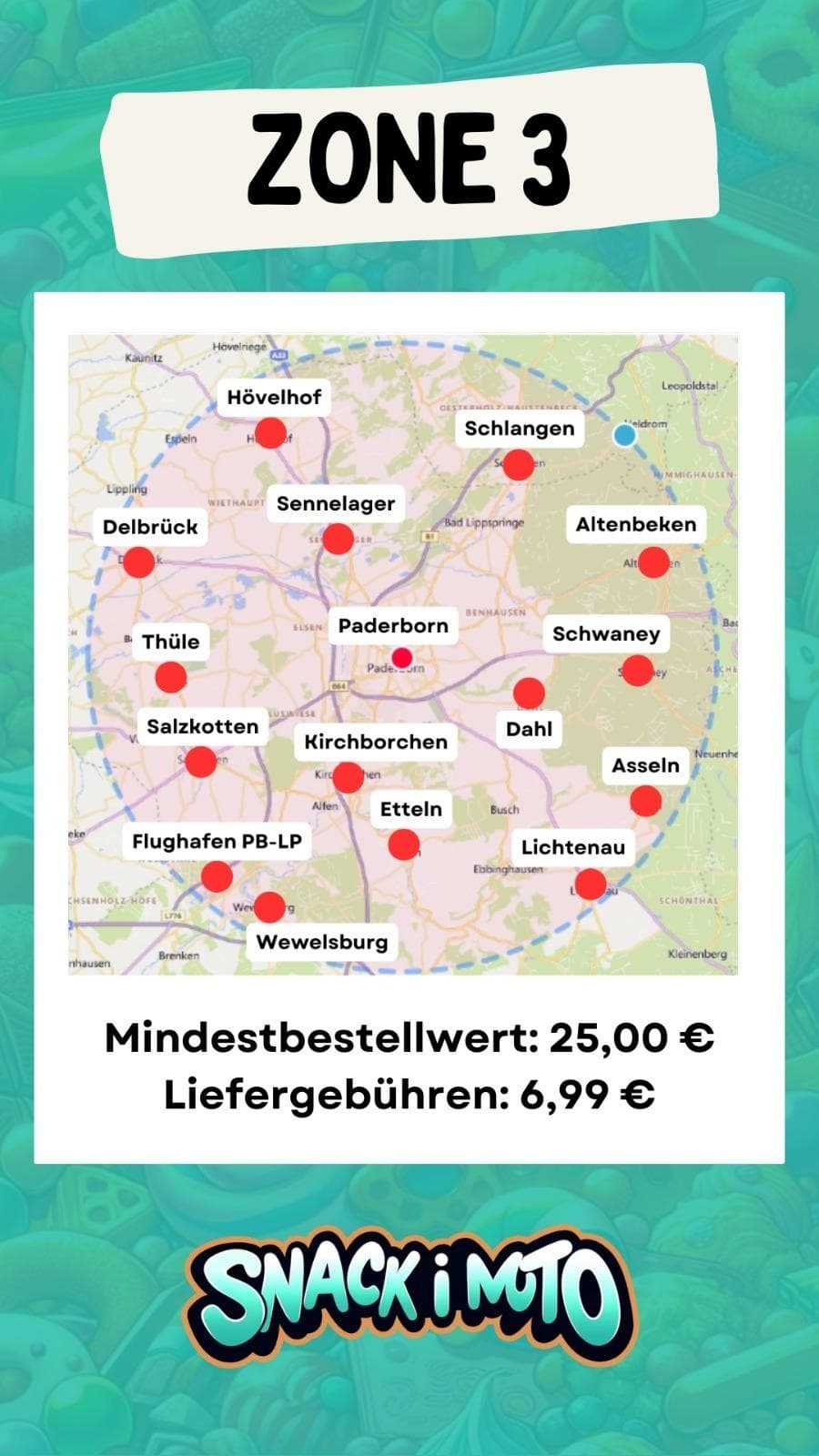Karte der Lieferzone 3